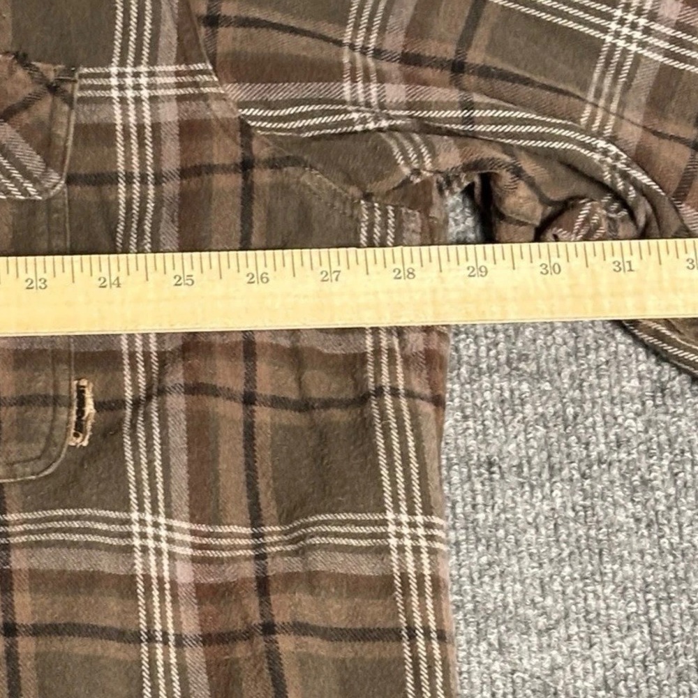 Legendary Whitetails Flannel Shirt Button Down Mens 3XT Brown Plaid Buck Camp - Picture 9 of 12